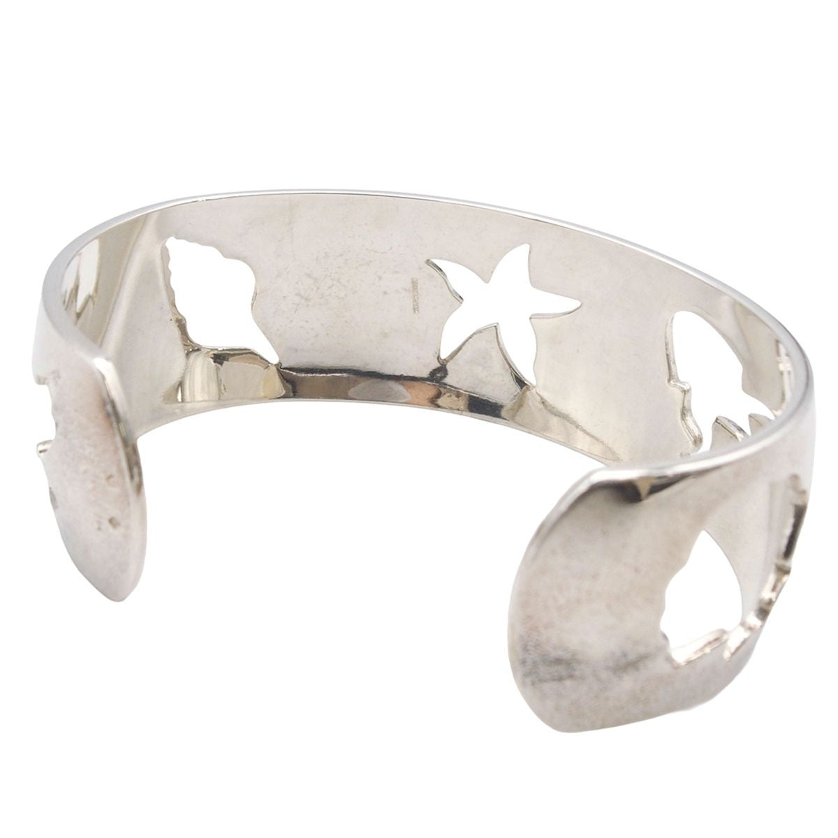 Hermes Bangle Sea Motif Silver Bracelet — view 2
