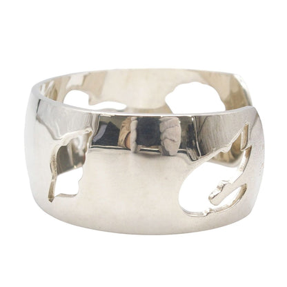 Hermes Bangle Sea Motif Silver Bracelet — view 4