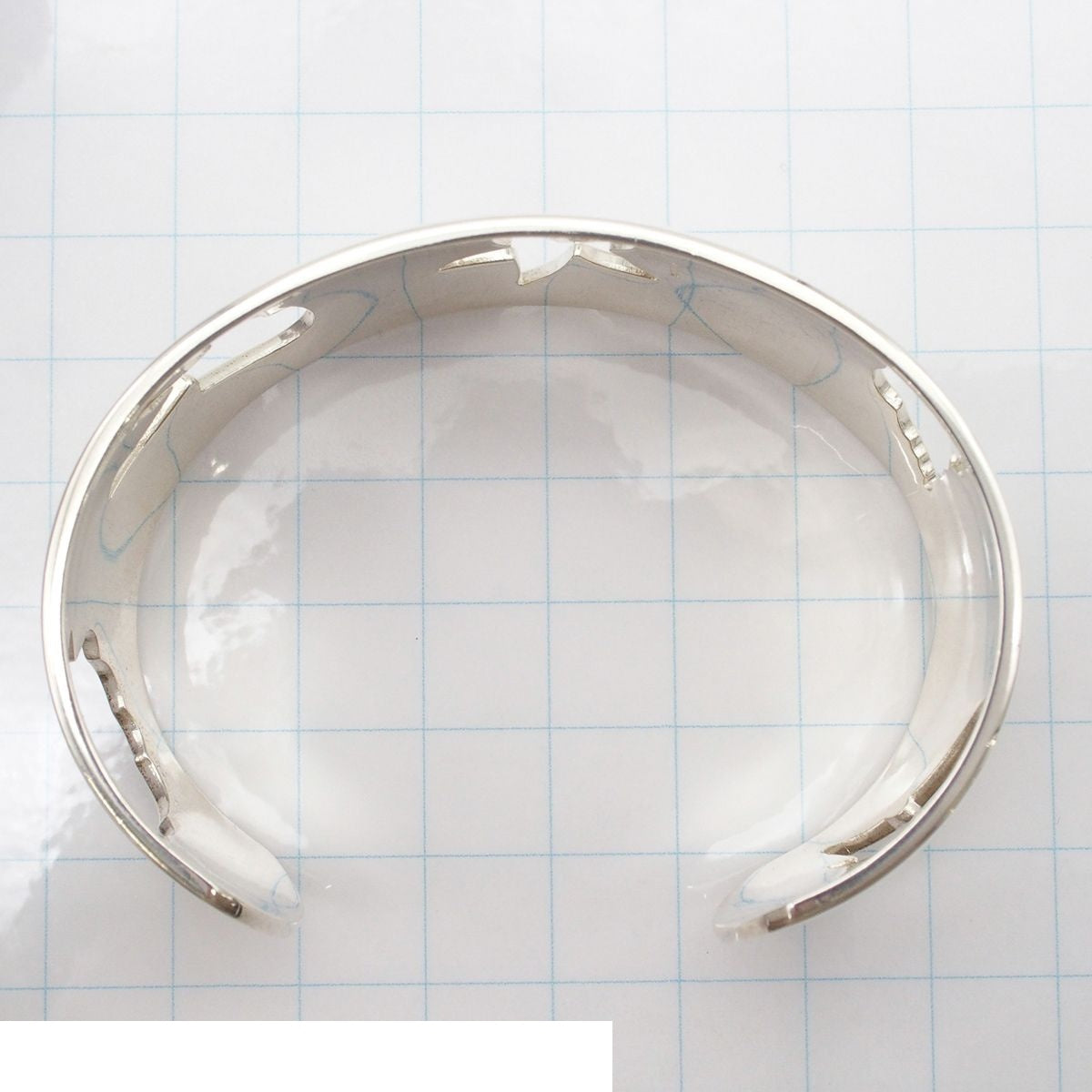Hermes Bangle Sea Motif Silver Bracelet — view 5
