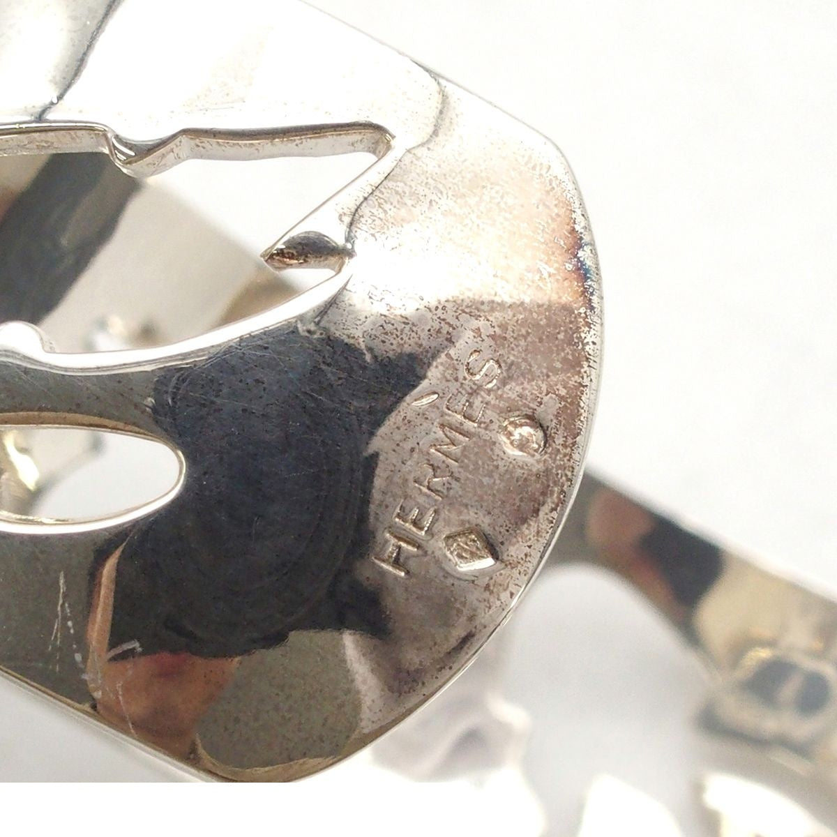Hermes Bangle Sea Motif Silver Bracelet — view 6