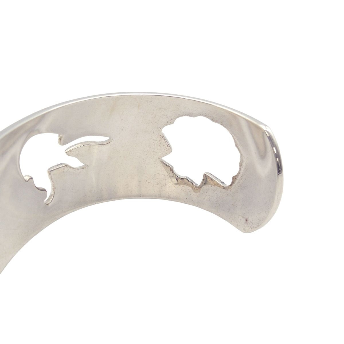 Hermes Bangle Sea Motif Silver Bracelet — view 8