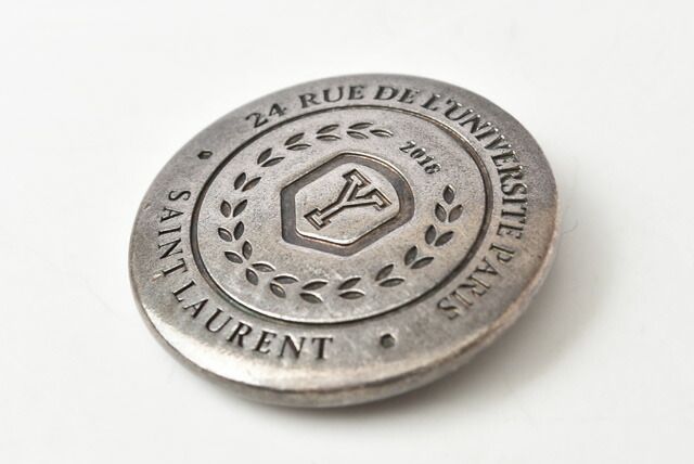 Saint Laurent Pin Brooch Pin Badge Saint Laurent Brooch Vintage Silver Y Logo