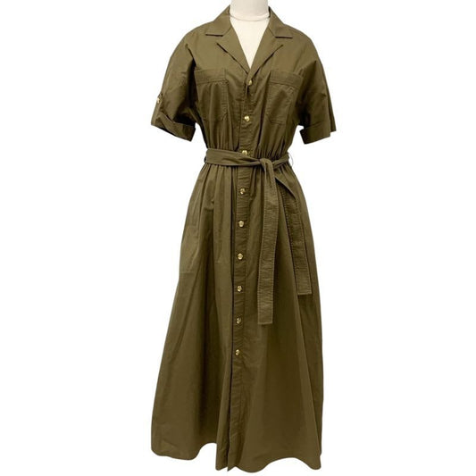 Celine Dress Cotton Khaki Gold Safari