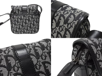 Dior Shoulder Bag Trotter Canvas Leather Black Galliano — view 4