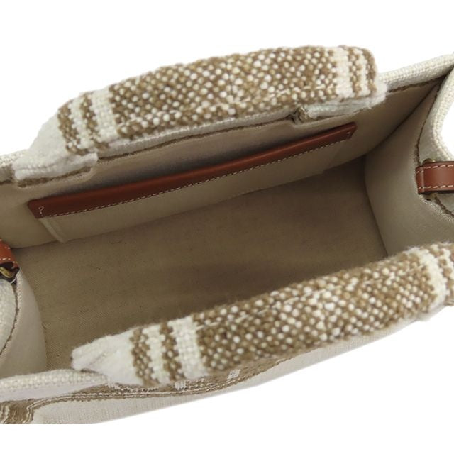 Celine Small Cabas Thais Tobacco Tan Canvas Leather 2-Way Shoulder Bag — view 4