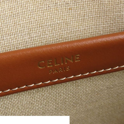 Celine Small Cabas Thais Tobacco Tan Canvas Leather 2-Way Shoulder Bag — view 5