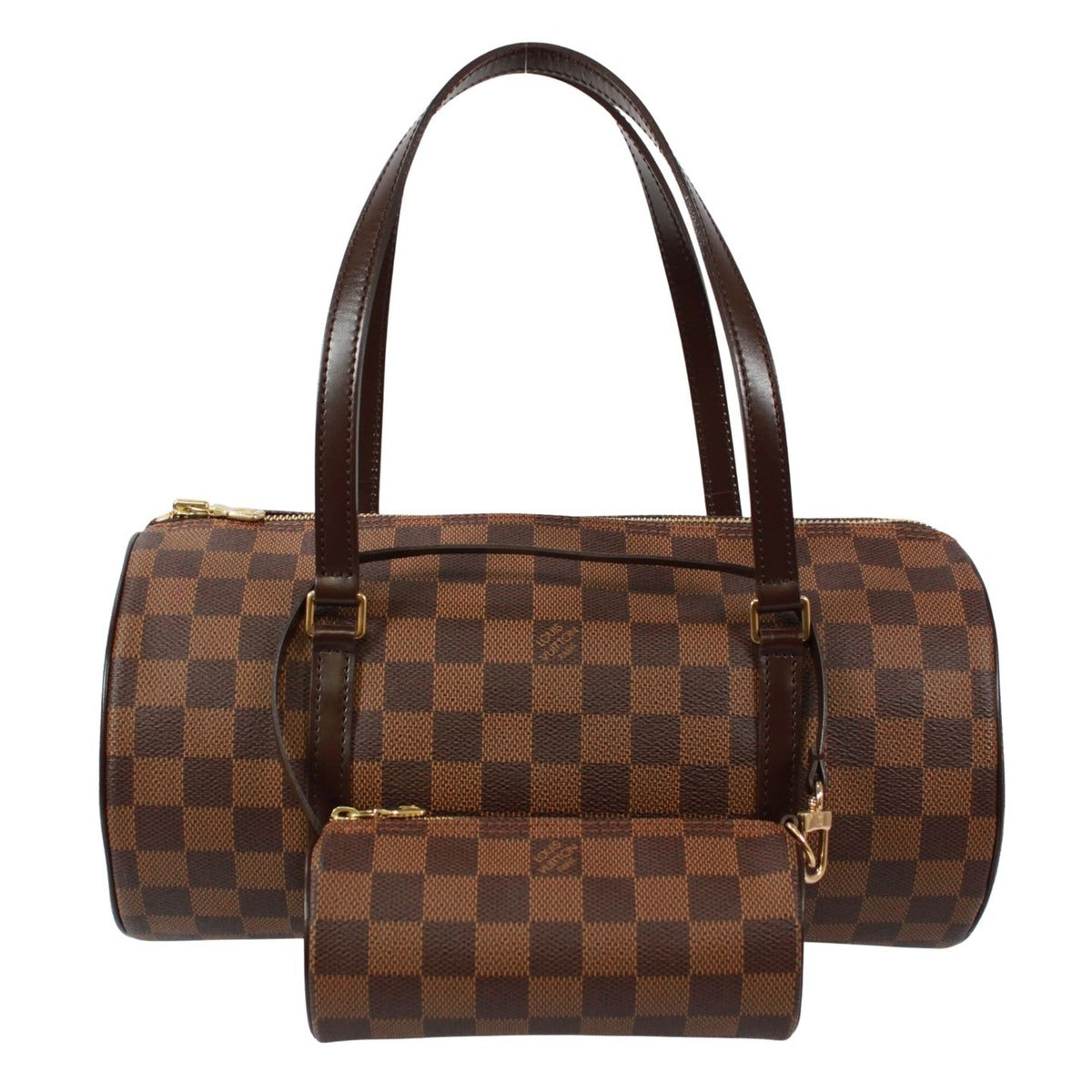 Louis Vuitton Papillon 30 Damier Ebene Leather Brown Handbag