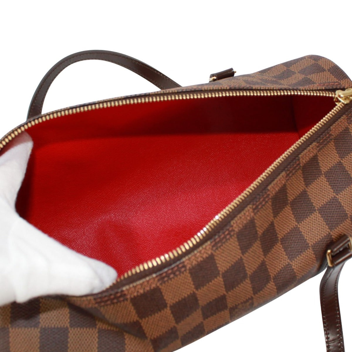 Louis Vuitton Papillon 30 Damier Ebene Leather Brown Handbag — view 7