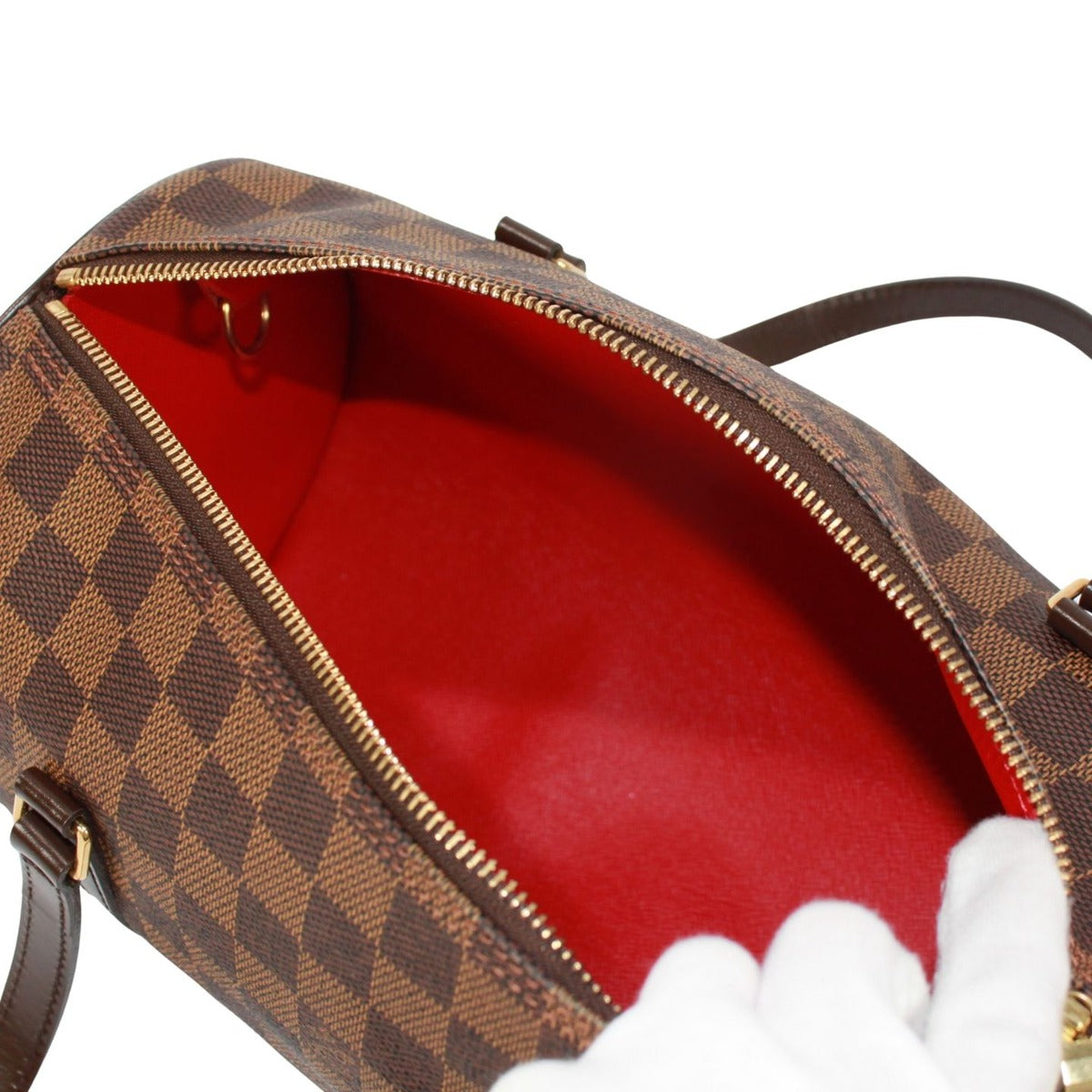 Louis Vuitton Papillon 30 Damier Ebene Leather Brown Handbag — view 8