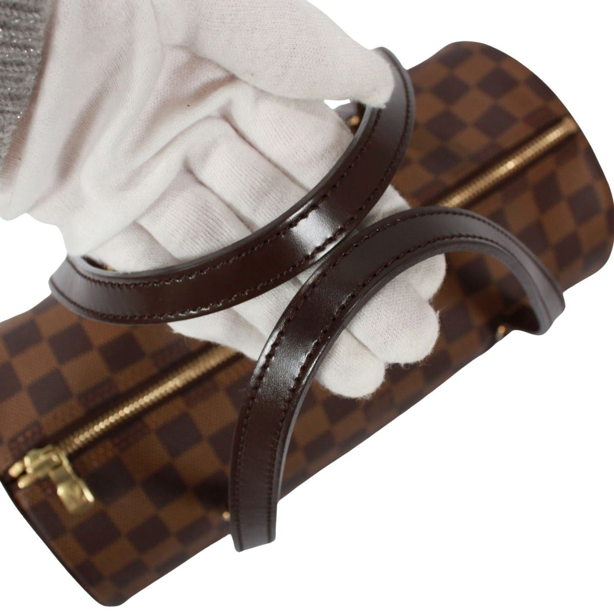 Louis Vuitton Papillon 30 Damier Ebene Leather Brown Handbag — view 10
