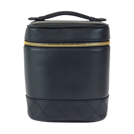 Chanel Vintage Bicolor CC Logo Black Gold Lambskin Handbag Vanity Bag