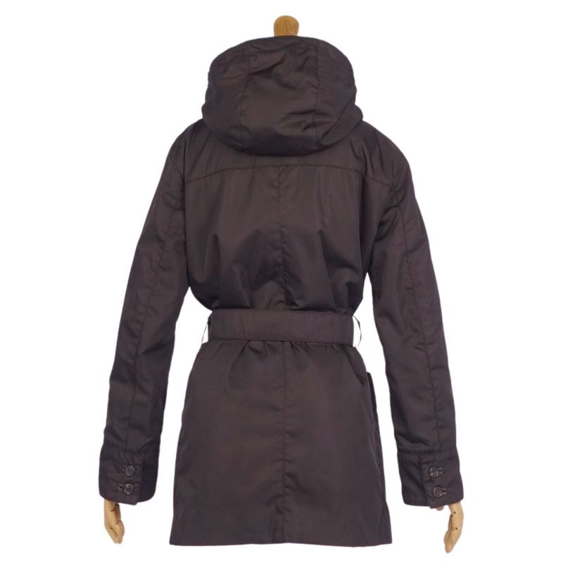Prada Coat Hooded Cotton Nylon None Outerwear Rede