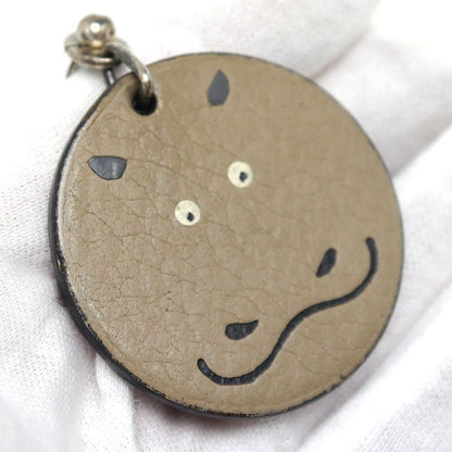 Hermes Key Holder Bag Charm Animal Charm Cabas Grayish