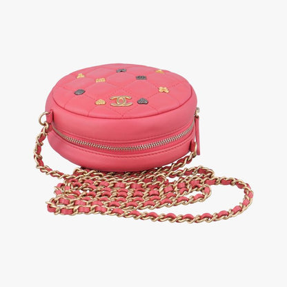 CHANEL charm Round Pink Ramskin A8162026890476