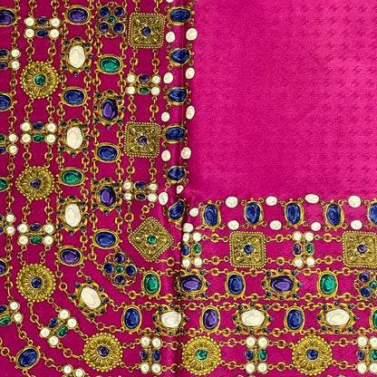 Chanel Jewelry Scarf Silk Pink Multicolor