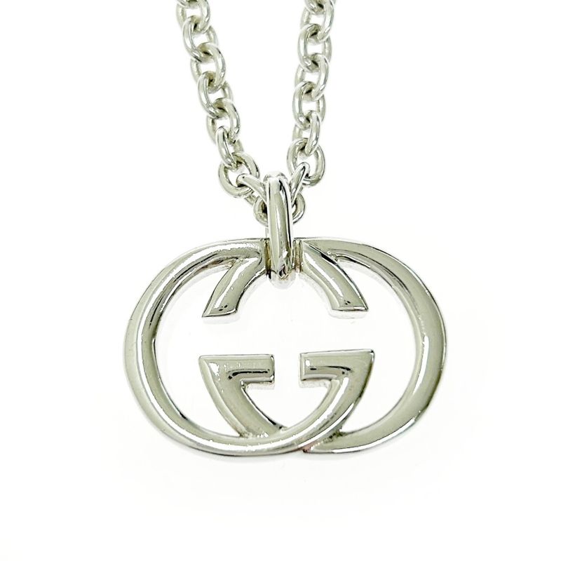 Gucci Silver Interlocking G Necklace 25.9g 925 Engraved 434377 Necklace