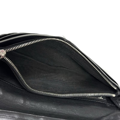 Fendi Long Wallet Bag Bugs 7m0186 Black Leather
