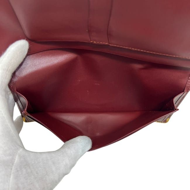 Cartier Bifold Wallet Bordeaux Burgundy Must Wallets Excellent Condition Leather