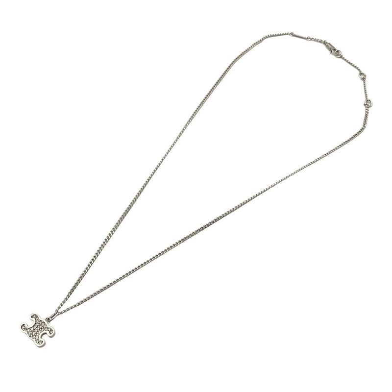Celine Necklace Triomphe Silver And Clear
