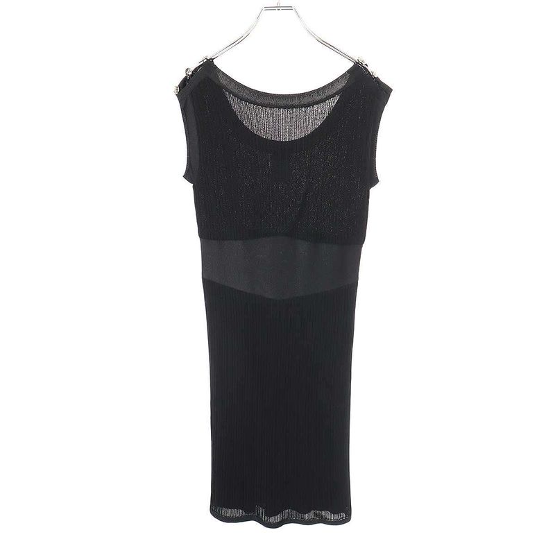 Chanel Sleeveless Dress P37549k02416 Black 42