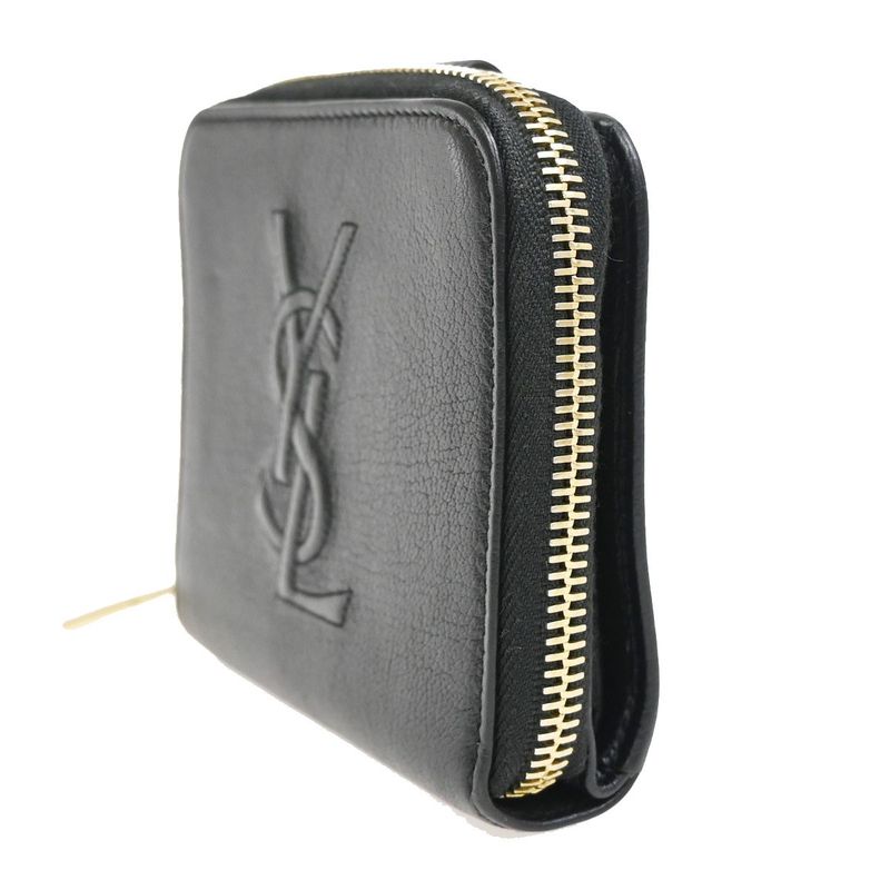 YVES Saint Laurent Yves Saint Laurent Compact Wallet Bifold Wallet Zipper Black