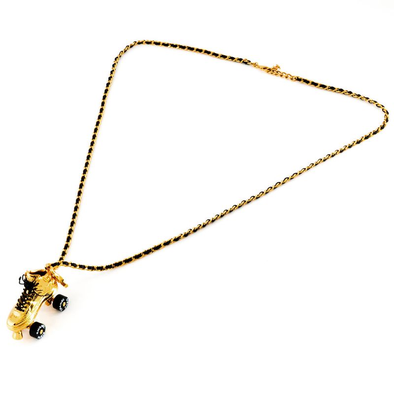 Chanel Roller Skate Chain Necklace Metal G Gold Long 24SS Ladies