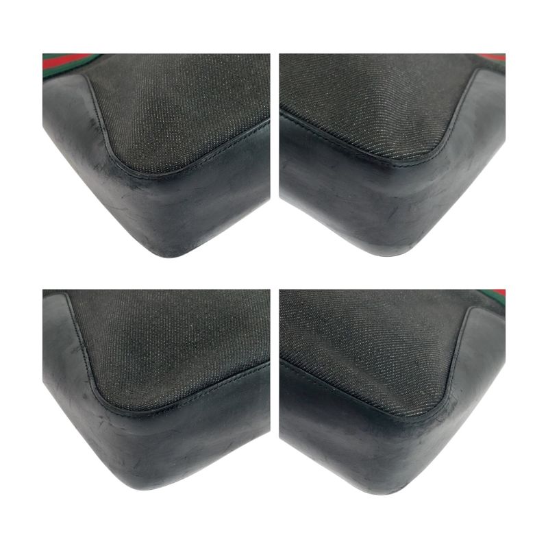 Gucci Sherry Line Black Silver Hardware Canvas 73983 Tote Handbag Ladies 504497