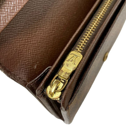 Louis Vuitton Damier Porte Monnaie Vieux Trésor N61730 Ebène Leather