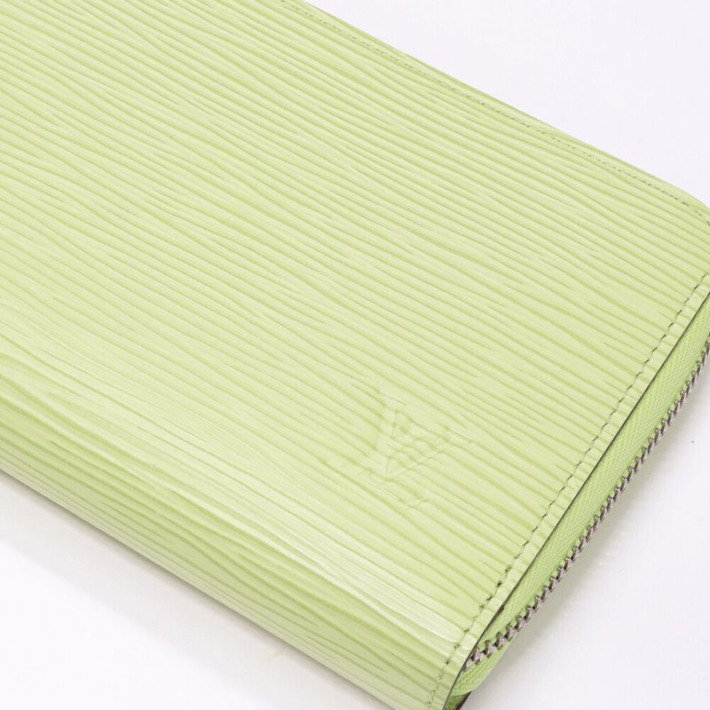 Louis Vuitton Round Zipper Long Wallet With Coin Purse Epi Vert Noto Zippy
