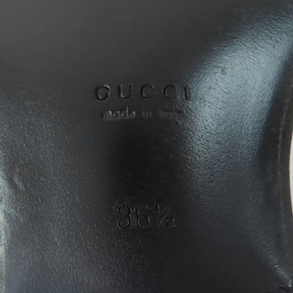 Gucci 700036 Metal Logo Leather Loafer Ivory Gold Hardware 36.5 With Box And