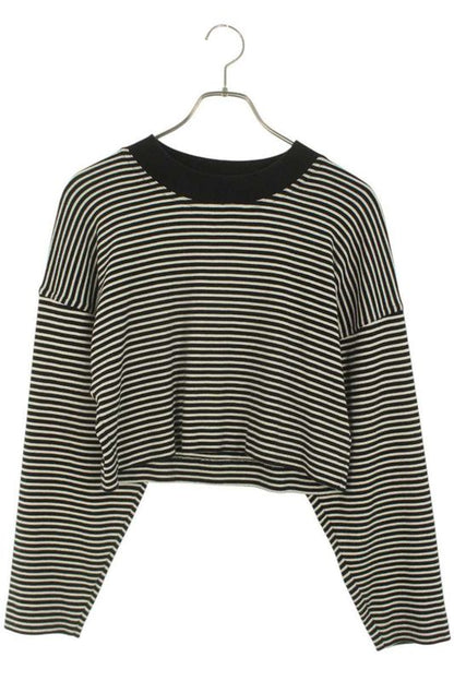 Celine 2x525545f Cropped Striped Allover Knit Long Sleeve Cut And Sewn Women's