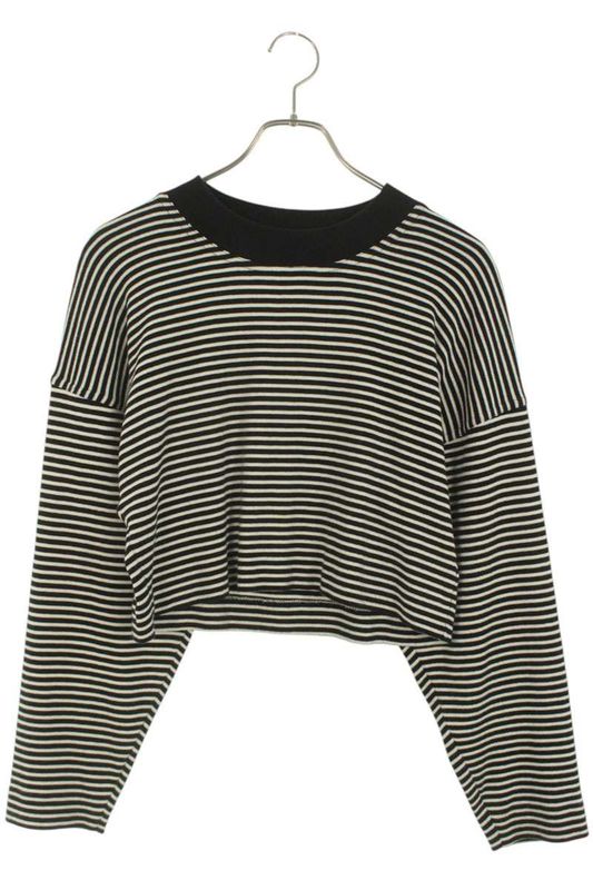 Celine 2x525545f Cropped Striped Allover Knit Long Sleeve Cut And Sewn Women's