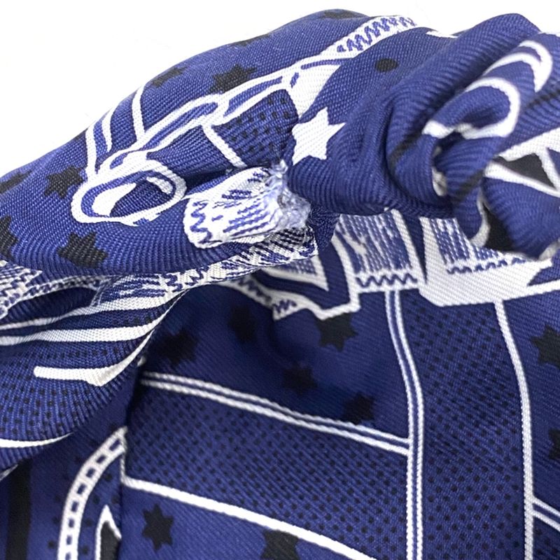 Hermes Silk Headband Turban Navy M