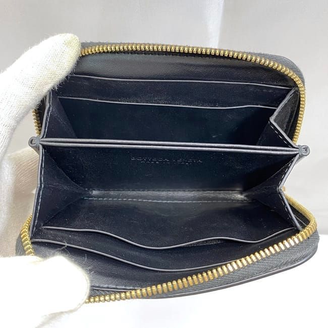 Bottega Veneta Coin Case Ec21504 Black Intrecciato