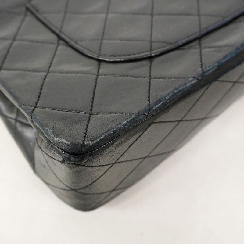 Chanel Shoulder Bag Matelasse Lambskin Black Gold Hardware Women