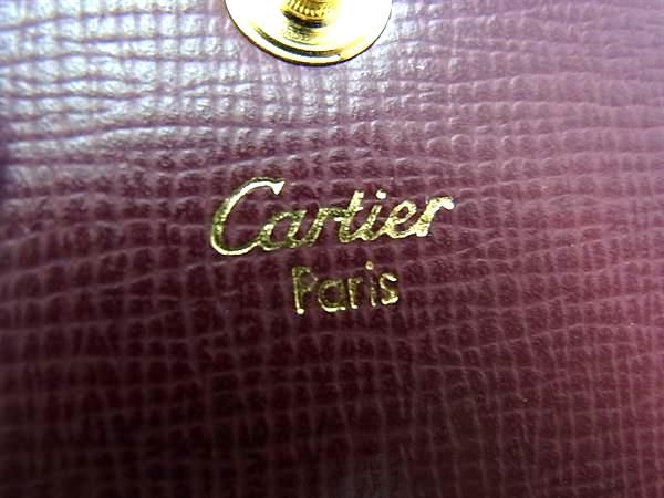 Cartier Must Line Leather Coin Case Coin Purse Ladies Men's Bordeaux
