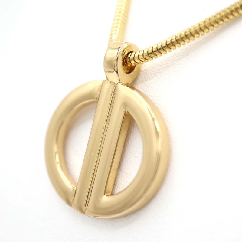Christian DIOR CD Logo Necklace Accessory Approx 20g Gold Color Ok623