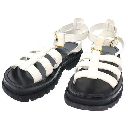 Celine Clea Cles a Triomphe Gladiator Sandals White Black 36
