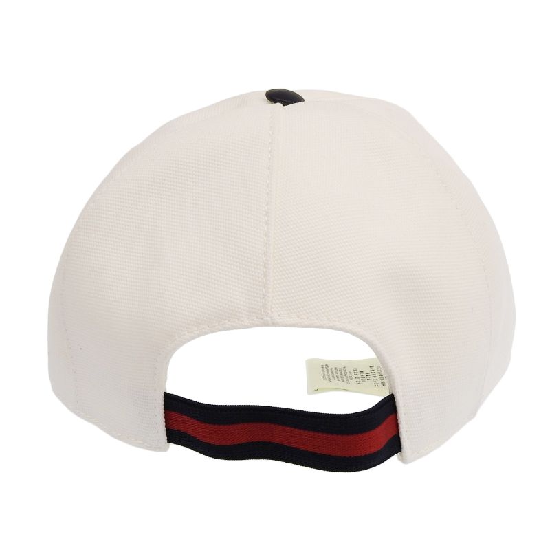 Gucci 387554 100% Cotton Webline Interlocking G Cap White XL 60cm (23.62in)