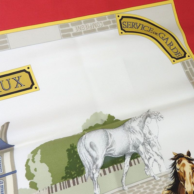 Hermes Scarf Carre90 100% Silk LES Haras Nationaux National Stallion Breeding