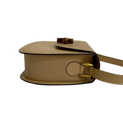 Gucci Vintage Bamboo Turnlock Leather Shoulder Bag