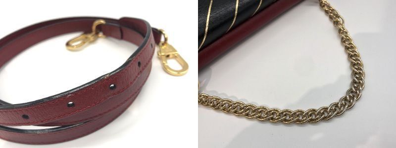 Gucci GG Cat Double Face 2way Chain Shoulder Bag 524822 Leather Black and Red