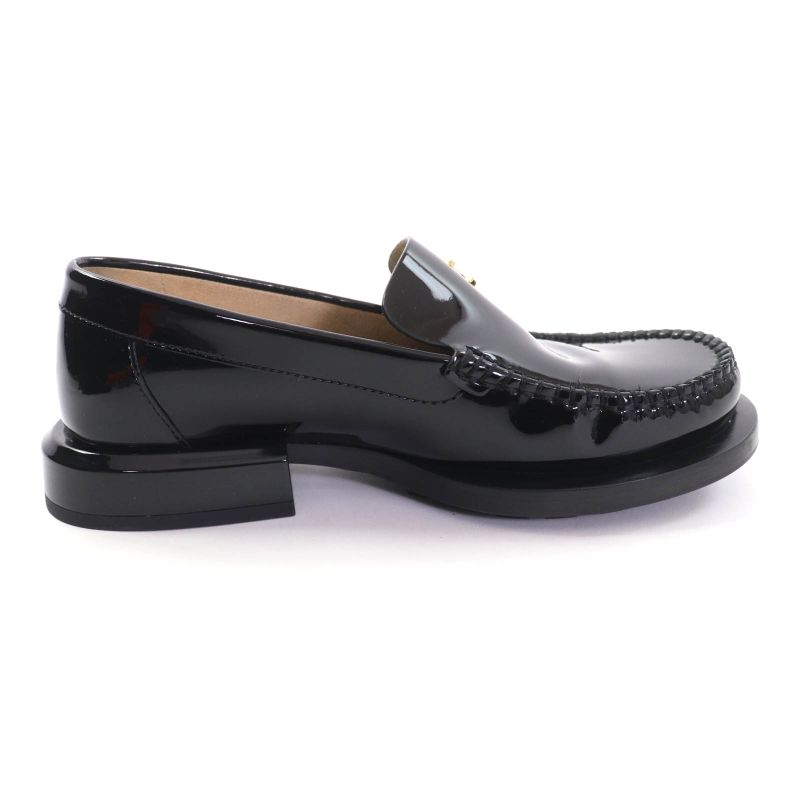 CHANEL 22B G39447 F Patent Leather Loafer With Pearl Coco Mark Black 34.5 With