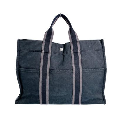 Hermes Her Line Tote MM Canvas Bag Black — view 2