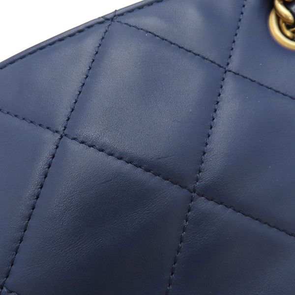 Chanel Tote Matelasse Small Shopping Bag Calf Leather Navy Gold Hardware Navy