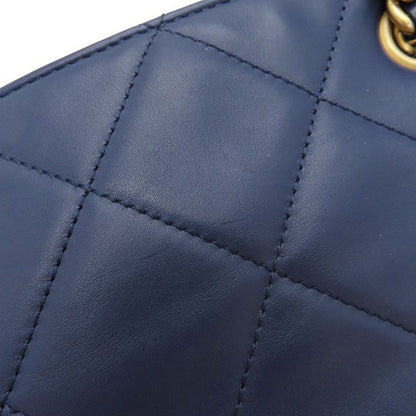 Chanel Tote Matelasse Small Shopping Bag Calf Leather Navy Gold Hardware Navy
