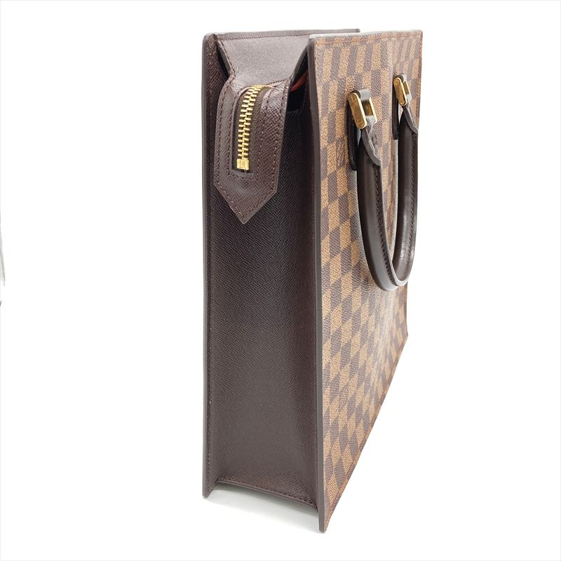 Louis Vuitton Sac Plastic Handbag Damier Ebène N51140 Brown Gold Hardware