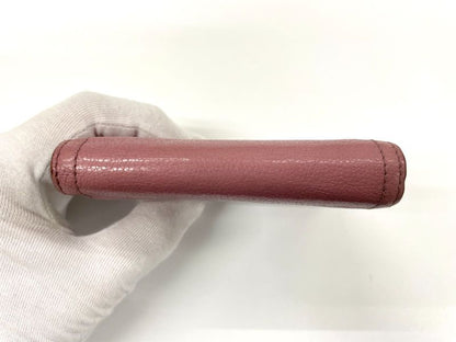 Prada Etiquette Calf Leather Compact Wallet Bifold Wallet Pink X Light Blue