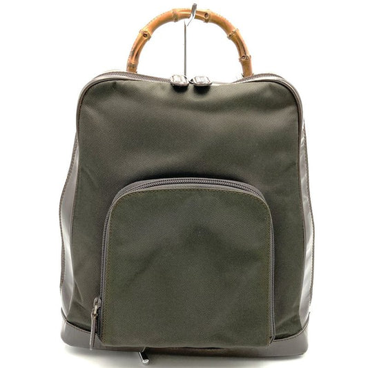 Gucci 003 2058 Bamboo Body Bag Nylon/leather Brown Women