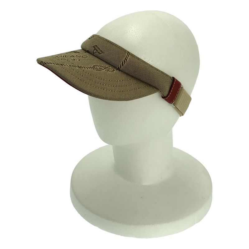 Prada - Canvas Jacquard Sun Visor - M - Beige Red - Women's